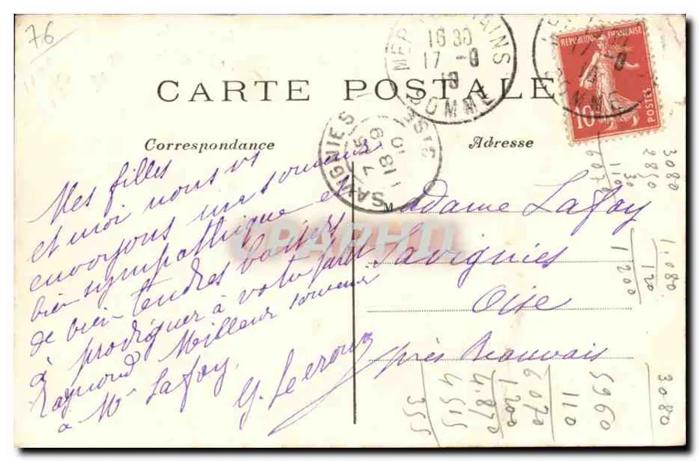 Tréport (Seine-Inf.) — Abfahrt des 'Mercure' nach Dieppe — L' Hirondelle, Paris - Rückseite