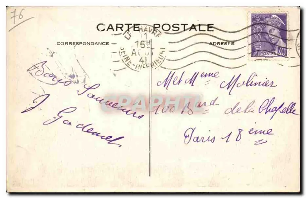Le Havre — O Sémaphore e os rebocadores na Ponta — C. M. Le Havre - Verso