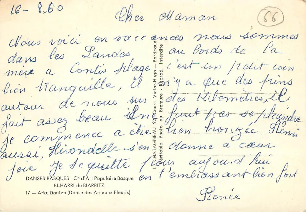 Danças Bascas — Cia de Arte Popular Basca — Biarritz - Verso