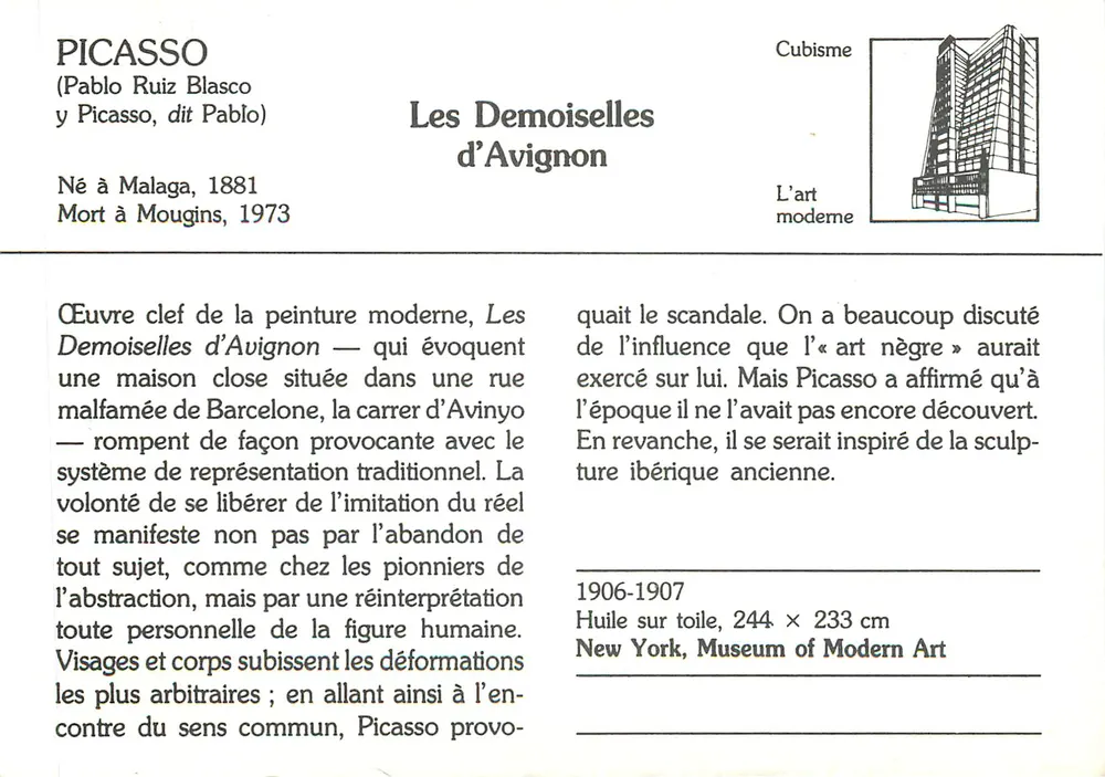 As Moças de Avignon — Picasso — A arte moderna - Verso