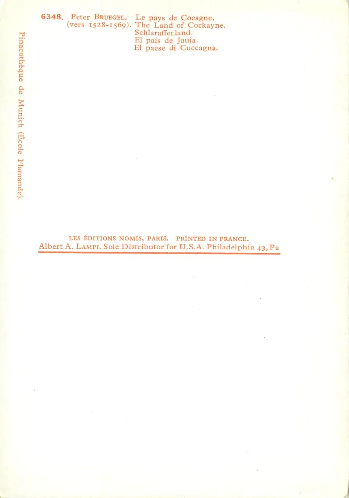 Le pays de Cocagne — Peter Bruegel (vers 1528-1569) — Les Éditions Nomis, Paris - Verso