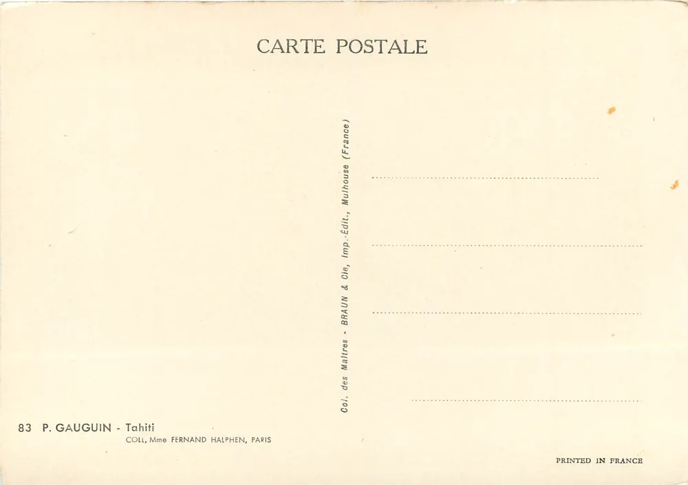 P. Gauguin - Tahiti — Kolekcja Mistrzów — n°83 - Rewers