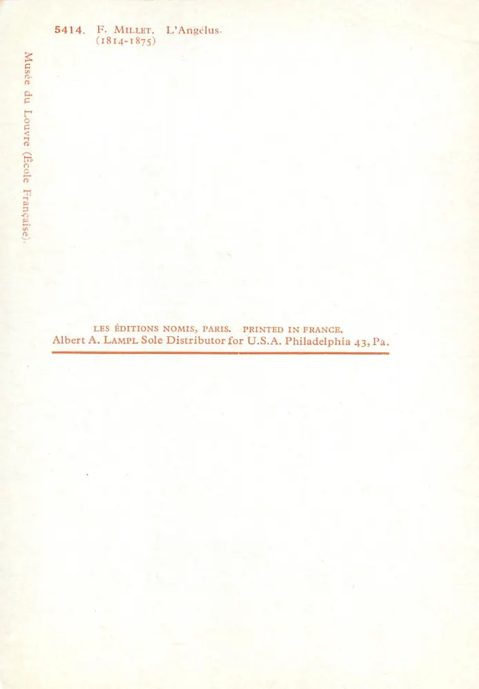 ल'एंगेलस — एफ. मिलेट (1814-1875) — एडिशन नोमिस, पेरिस - पीछे