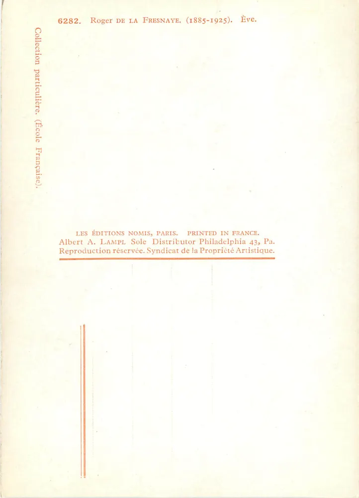 Éve — Roger de La Fresnaye (1885-1925) — Éditions Nomis, Paris - Verso