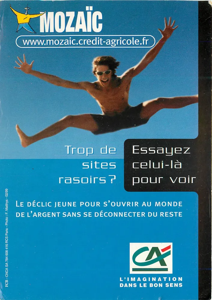 Publicidade para Mozaïc Crédit Agricole — editor Mozaïc, n° de série CARTCOM 04-67 107273 - Frente