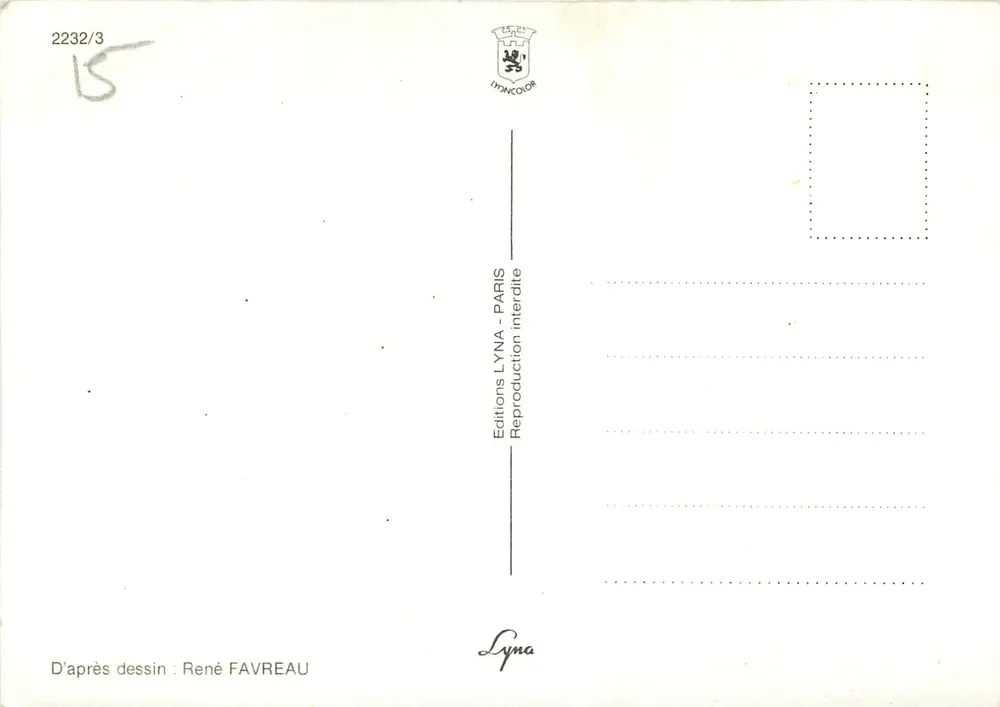 Caracol sob o sol — não há mais estações — Edições LYNNA - Paris, n°2232/3 - Verso