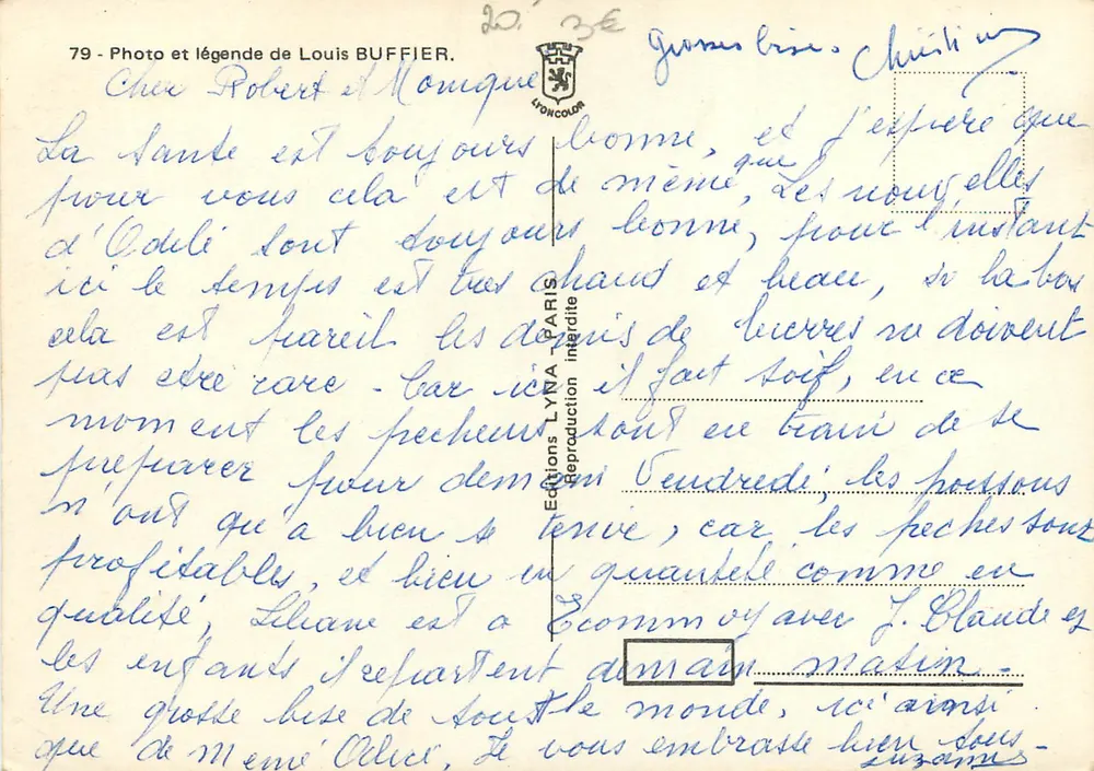 Vaca com chifres — humorística — L. Buffier - Verso