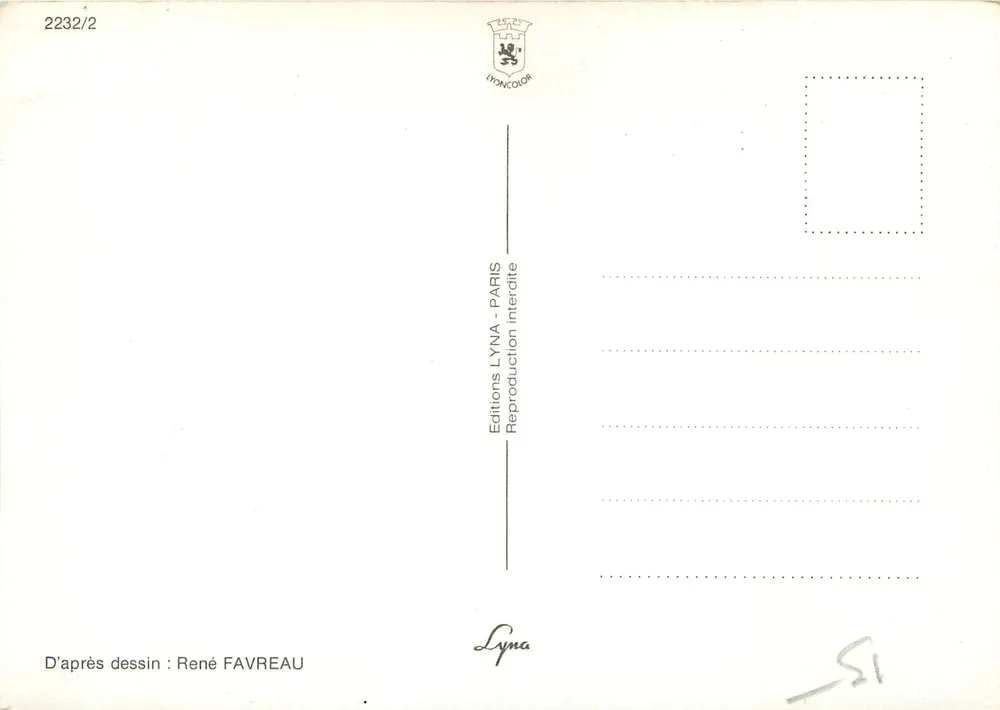 Śpiewający niedźwiedź — ilustracja dla dzieci — Éditions LYNA - Paris, n°2232/2 - Rewers