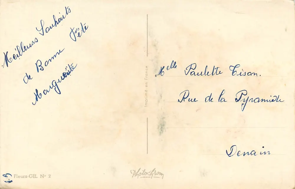 Bouquet de flores e espigas de trigo — Flores-GIL N° 2 — Imprimé en France - Verso