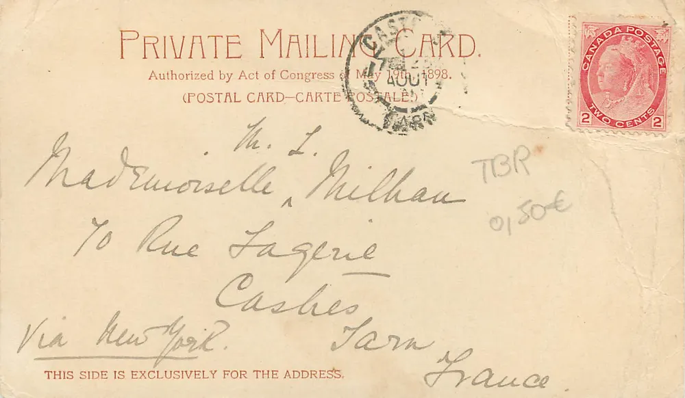 Torre Martello, St. John, N.B. — Detroit Photographic Co., n° 435 — copyright 1900 - Verso