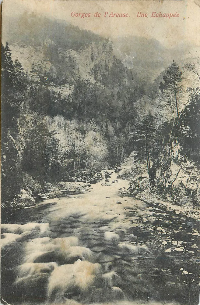 Gorges of the Areuse — A View — Publisher: Timothée Jacot, Neuchâtel, No. 97 - Front