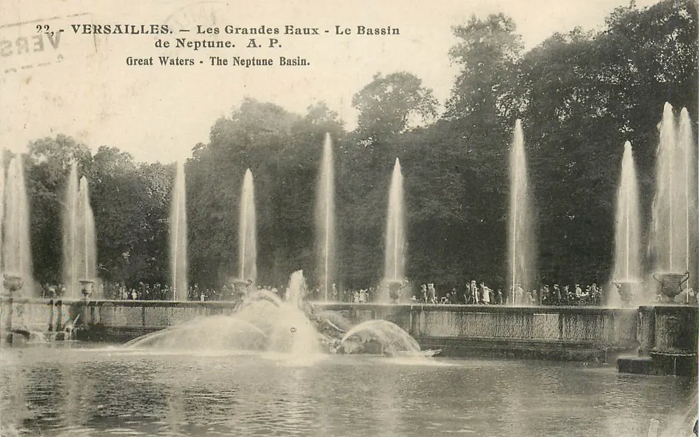 Versailles — Die Großen Fontänen — Der Bassin des Neptun — A.P. - Vorderseite