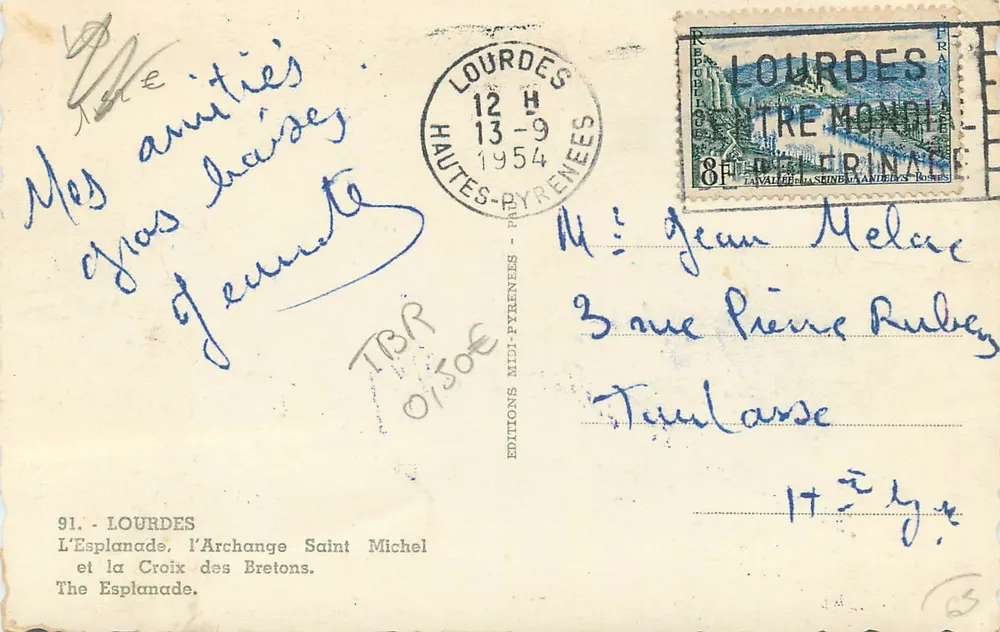 Die Esplanade, der Erzengel Michael und die Kreuz der Bretonen — Éditions Midi-Pyrénées, n°91 - Rückseite