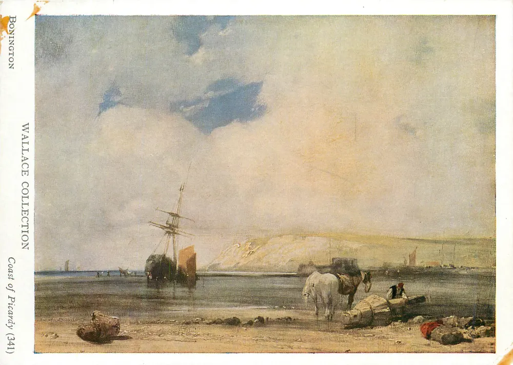 Küste der Picardie — maritime Landschaft mit Schiff und Pferden — Wallace Collection (341) - Vorderseite
