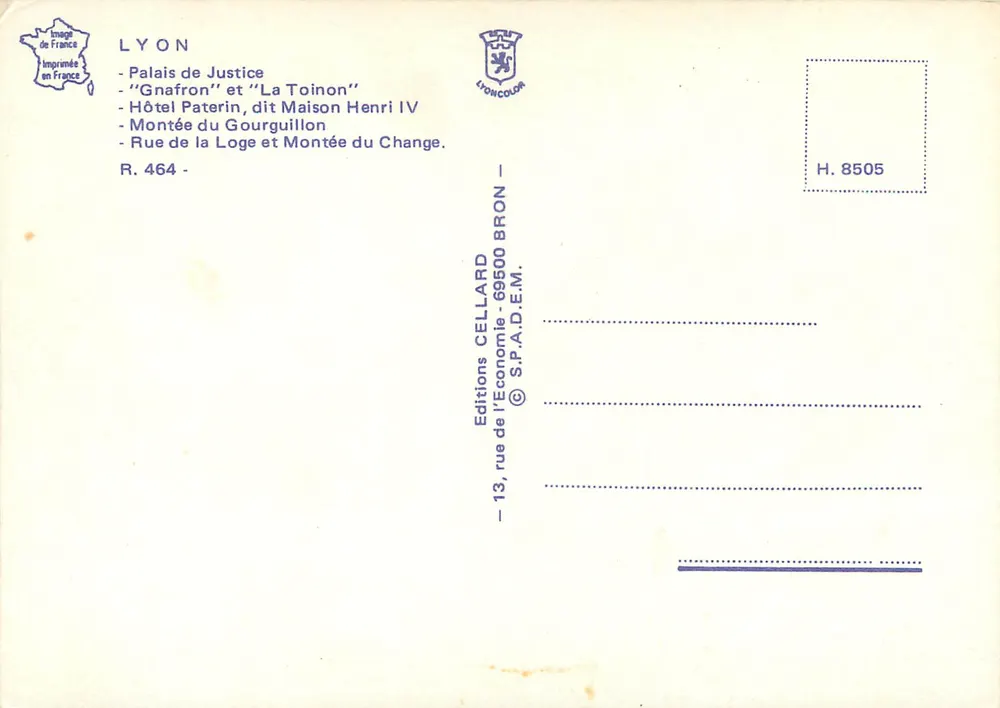 Old Lyon — Gnafron und La Toinon — Éditions Cellard - Rückseite
