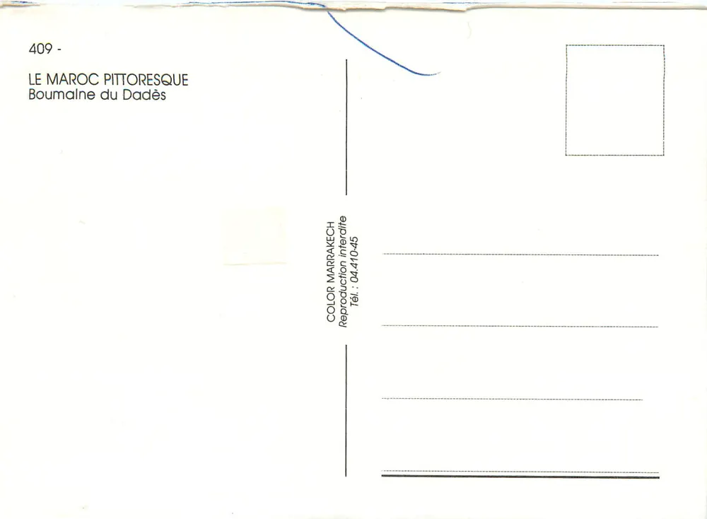 Boumaline van de Dadès — het pittoreske Marokko — Color Marrakech, n°409 - Achterkant