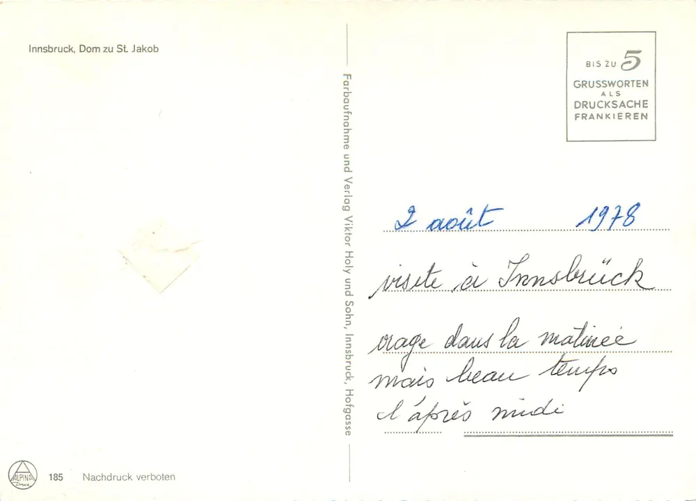 Le Mondsee — vista panorâmica — editor Alpina, n°185 - Verso