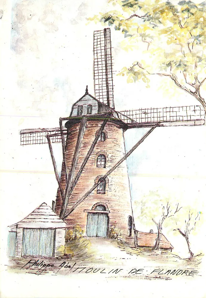 Mühle von Flandern — Zeichnung nach Natur — Philippe Abel - Vorderseite