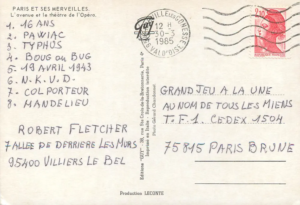 Paris und seine Wunder — Die Avenue und das Opernhaus — Éditions GUY - Rückseite