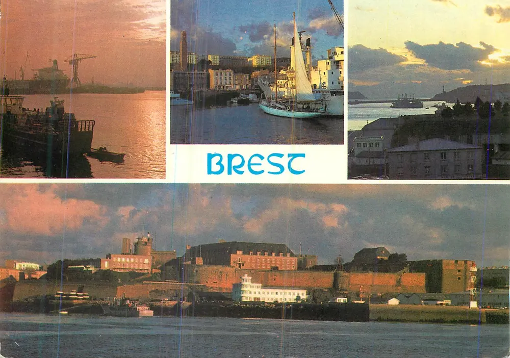 Brest — Il porto commerciale, il goulet e il castello — Edizioni d'Art JOS Le Doaré - Recto