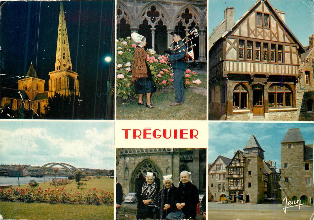 Tréguier — Ansicht der Nacht, regionale Kleidung, Brücke, traditionelle Häuser — Les Éditions Audierne, Nr. 23.315 - Vorderseite