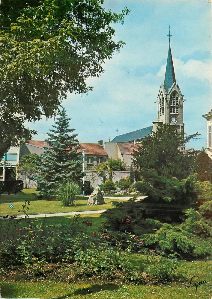 Les Mureaux — Park Jean Vauzelle und die Kirche — Éditions LYNACOLOR - Vorderseite