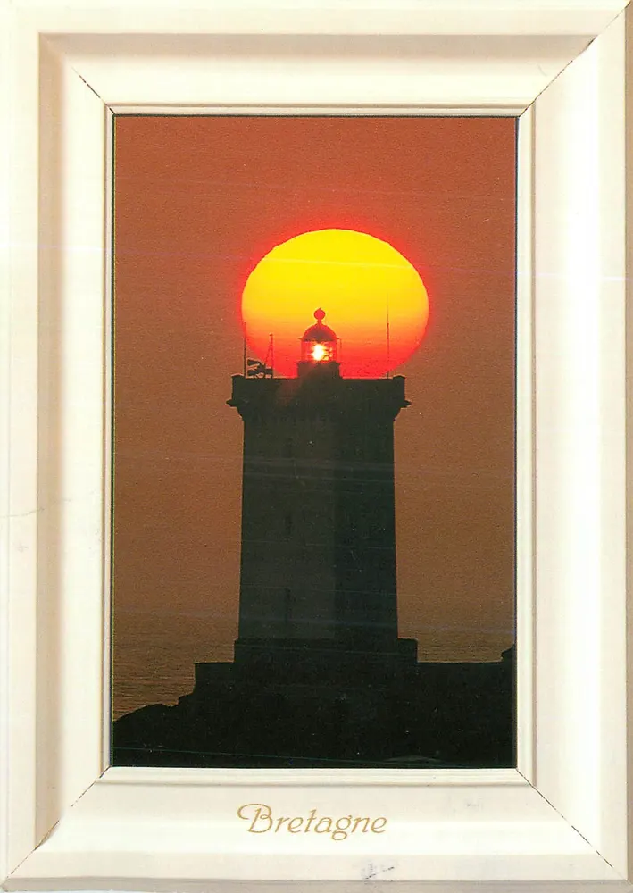 Farol da Bretanha — pôr do sol — Edições de Arte Jos Le Doare - Frente