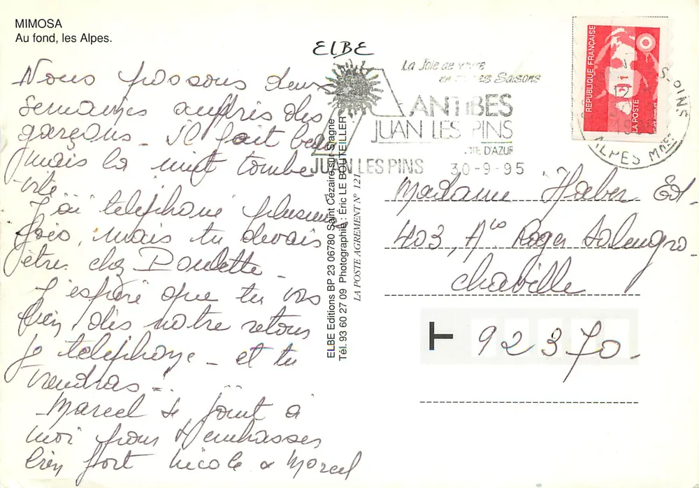 Mimosa — En el fondo, las Alpes — ELBE Éditions, N° 121 - Reverso