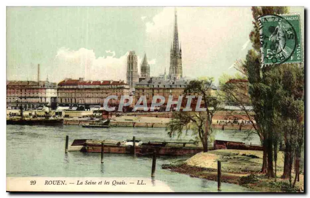 Rouen — Die Seine und die Kai — LL. - Vorderseite