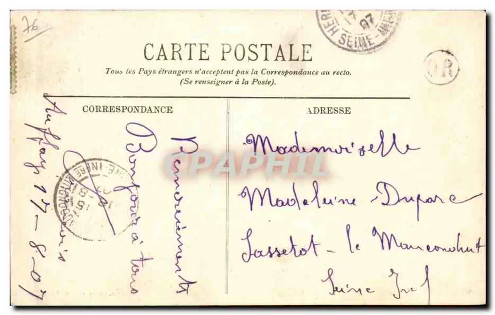 Rocquefort von Fauville — Das Schloss — Verlag Fauville - Rückseite