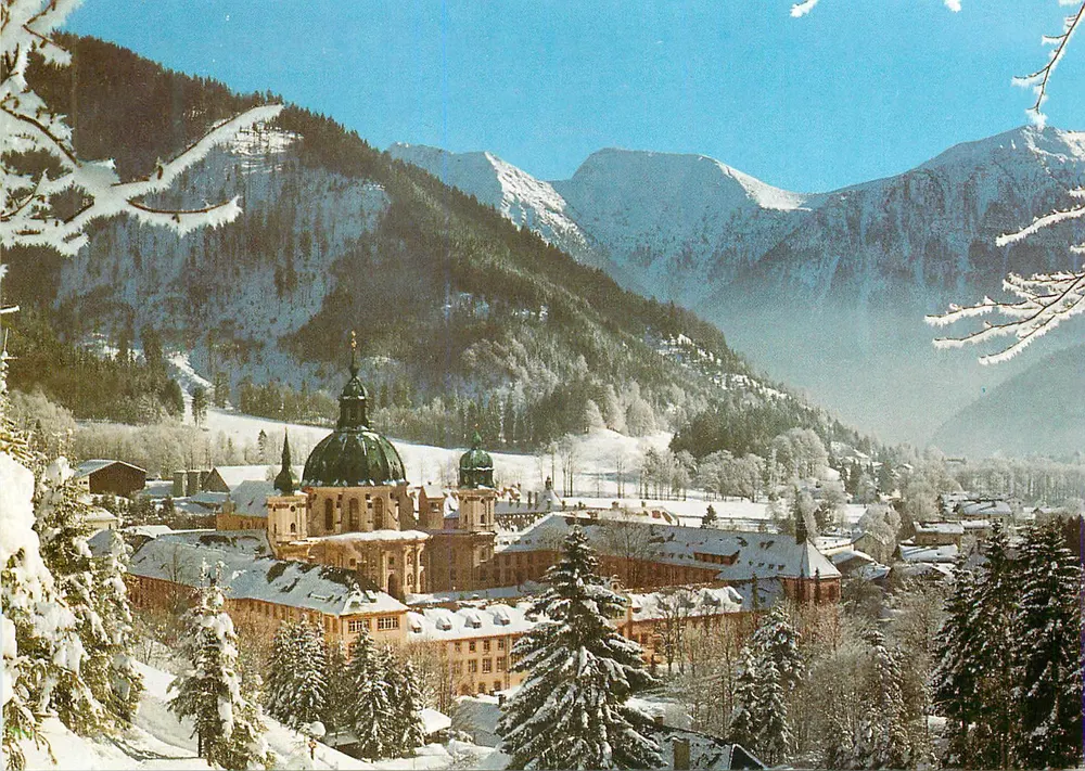 Kloster Ettal — vista invernal — Buch-Kunstverlag Ettal, n° 8107 - Frente
