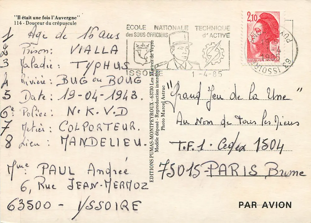 Auvergne — Automne — Éditions Pumas-Montpeyroux - Verso