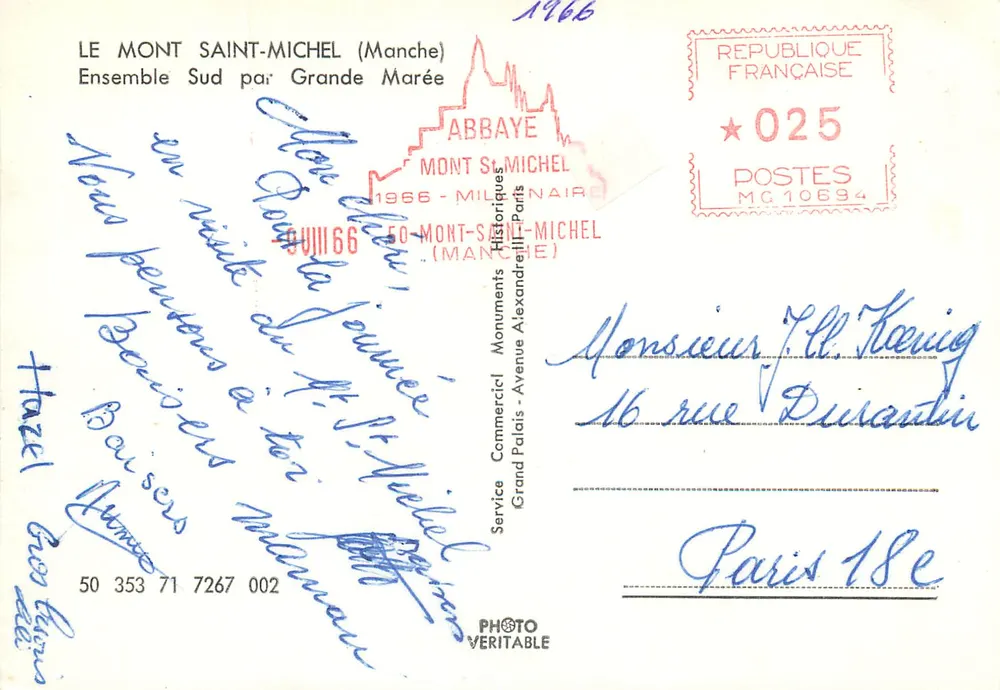 Le Mont Saint-Michel (Manche) — Ensemble Sud par Grande Marée — Service Commercial Grand Palais - Verso