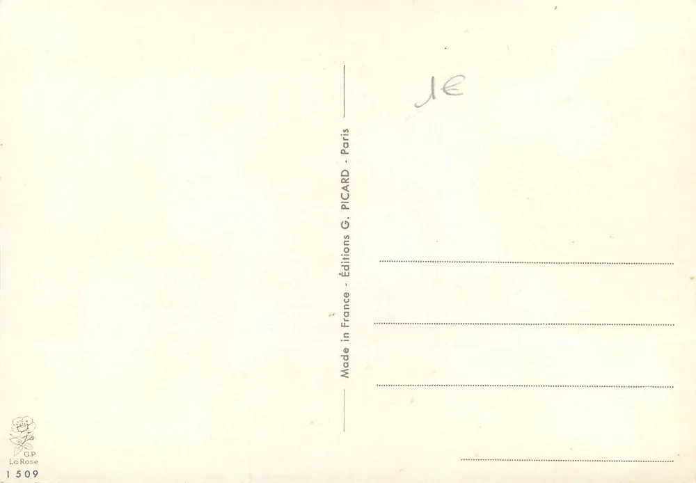Lírio do Vale — flores brancas sobre fundo escuro — Éditions G. PICARD, Paris, n° 1509 - Verso