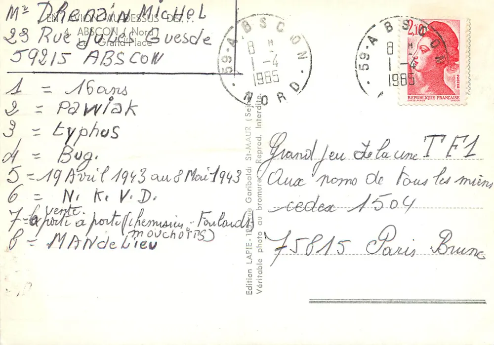 Abscon (North) — Aerial View — Édition Lapie - Back