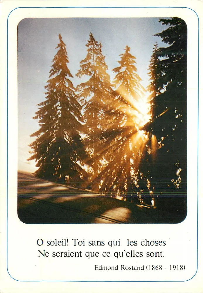 Kiefernwald bei Sonnenaufgang — Gedicht von Edmond Rostand — Linda Color S.A. - Vorderseite