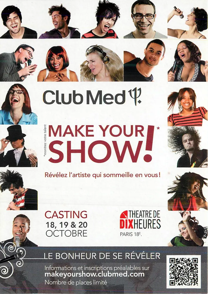 Casting Club Med — Make Your Show ! — Club Med - Recto