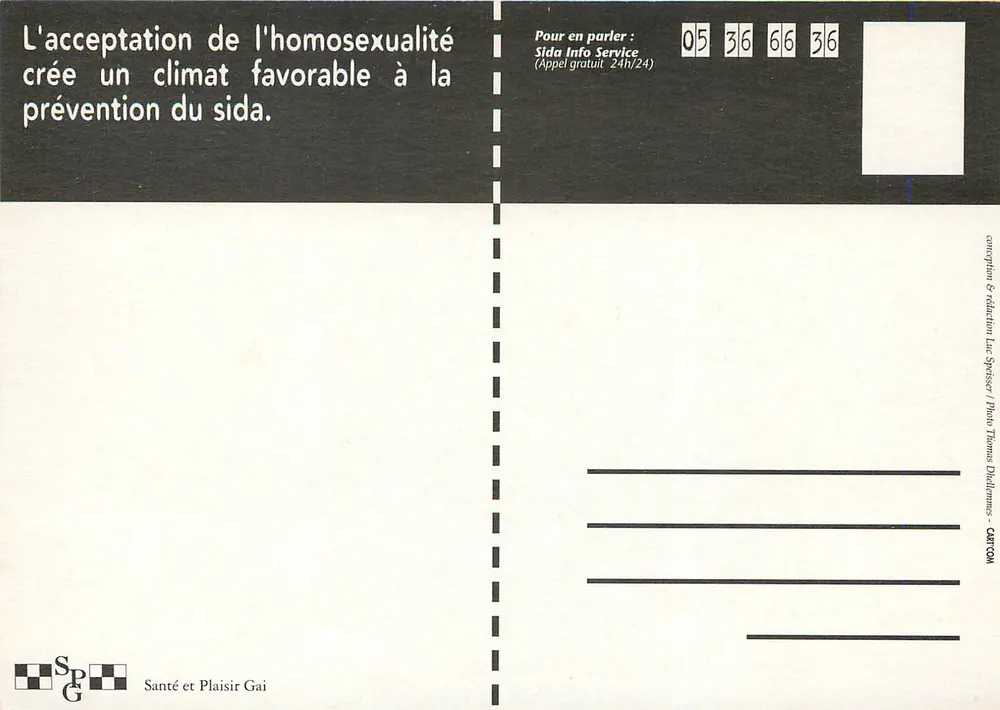 Kampagne gegen AIDS — Freunde Gay — Gesundheit und Gay Freude - Rückseite