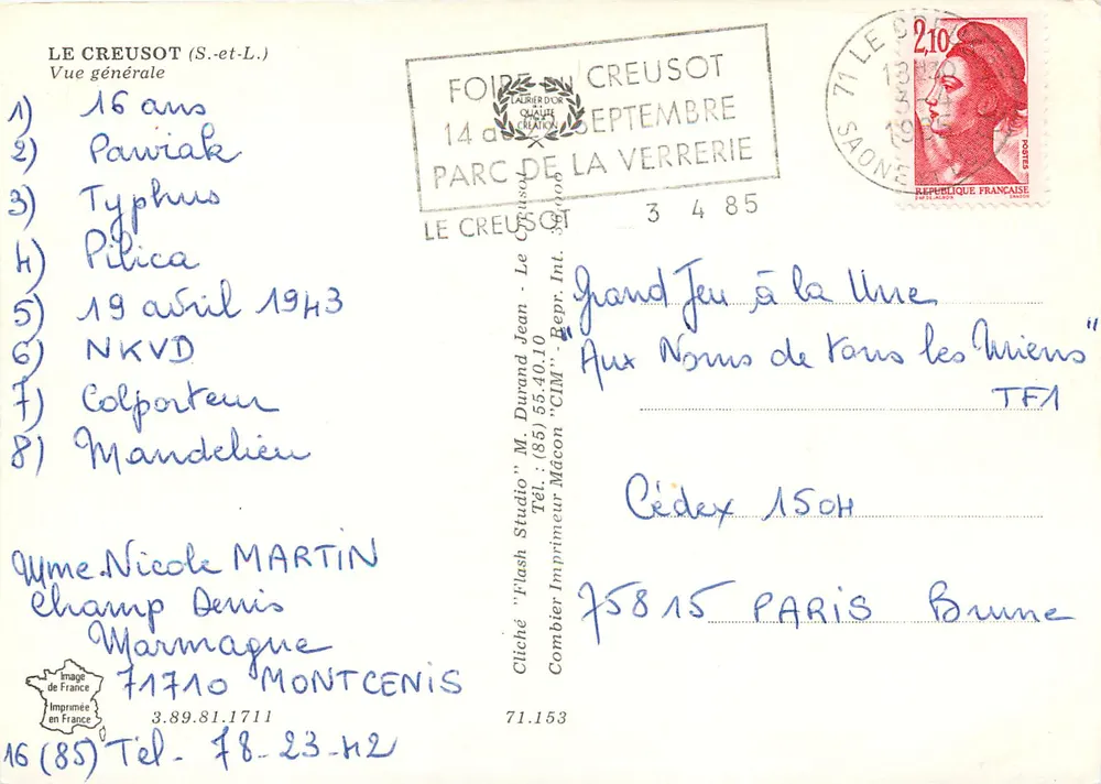 Le Creusot (S.-et-L.) — Algemene uitzicht — Cliché 'Flash Studio' M. Durand Jean - Achterkant