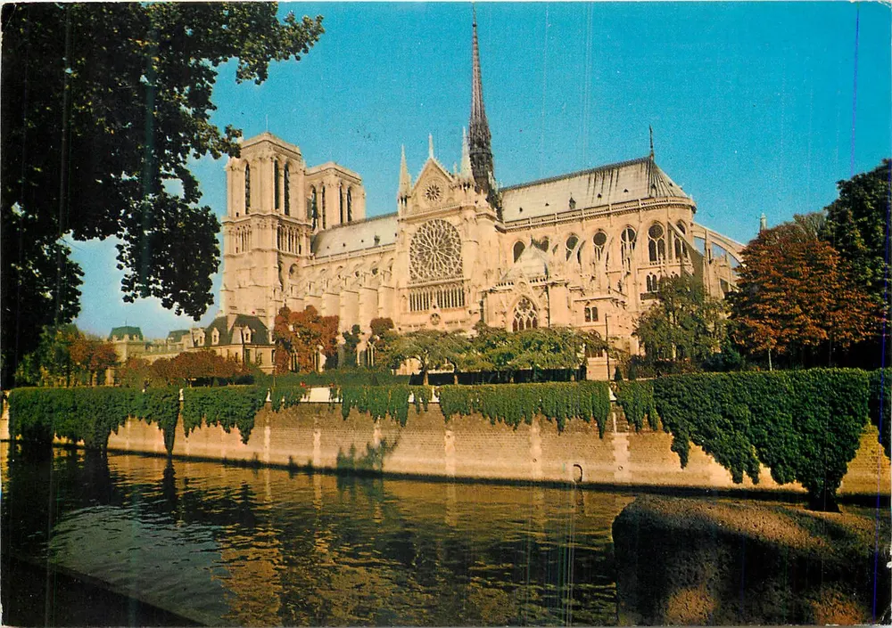 Notre-Dame de Paris — Catedral de Notre-Dame e o rio Sena — PARISCOLOR - Ed. FRANCK - Frente