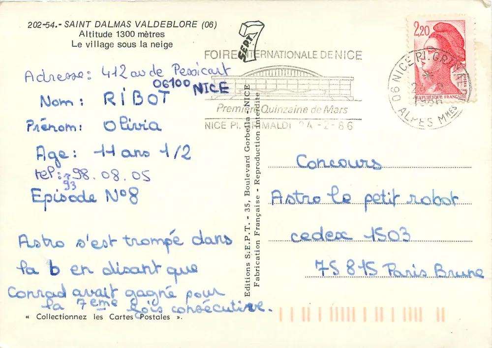Saint-Dalmas-Valdeblore — Dorf unter Schnee — Editions S.E.P.T. - Rückseite