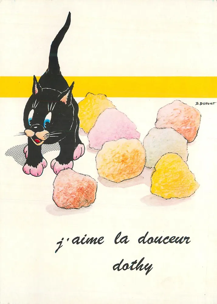Gato preto — desenho de D. DUPONT — Edições ART DELTA - Frente