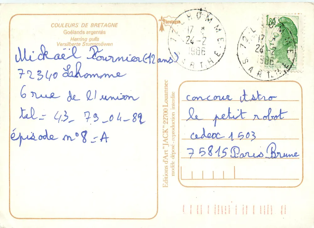 Falcões prateados — Bretagne — Edições de Arte 'JACK' n°22700 - Verso