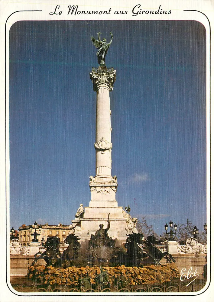 O Monumento aos Girondinos — Bordeaux — Editora Elcée, n° 5178 - Frente