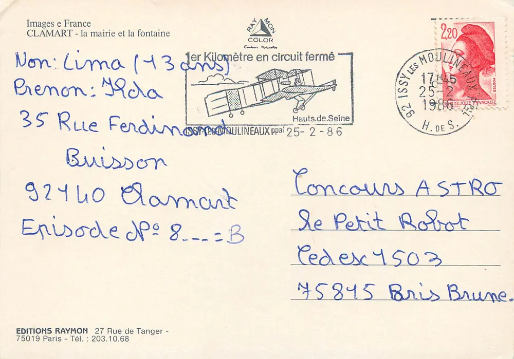 Clamart — Rathaus und Brunnen — Éditions Raymon - Rückseite