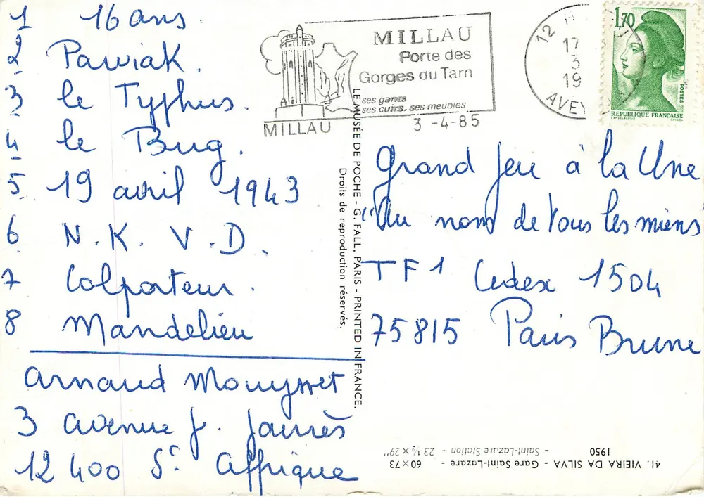 Composição abstrata — obra do artista — Museu de Bolso, Millau - Verso