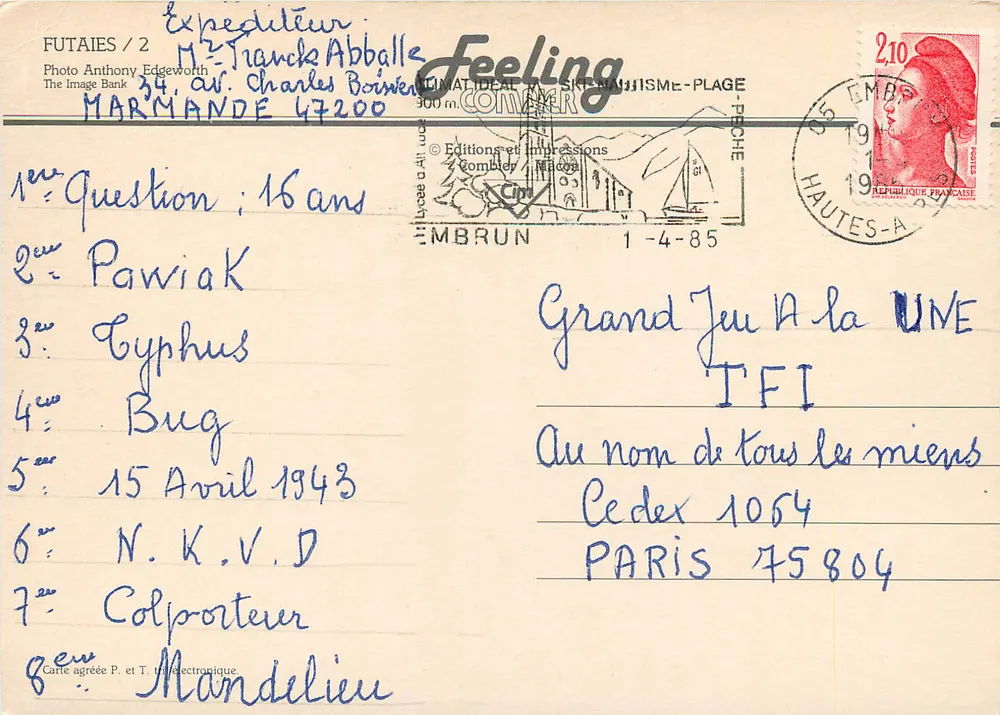 बादलों वाला आसमान पिन के ऊपर — Feeling, Éditions et Impressions, Combléry - पीछे