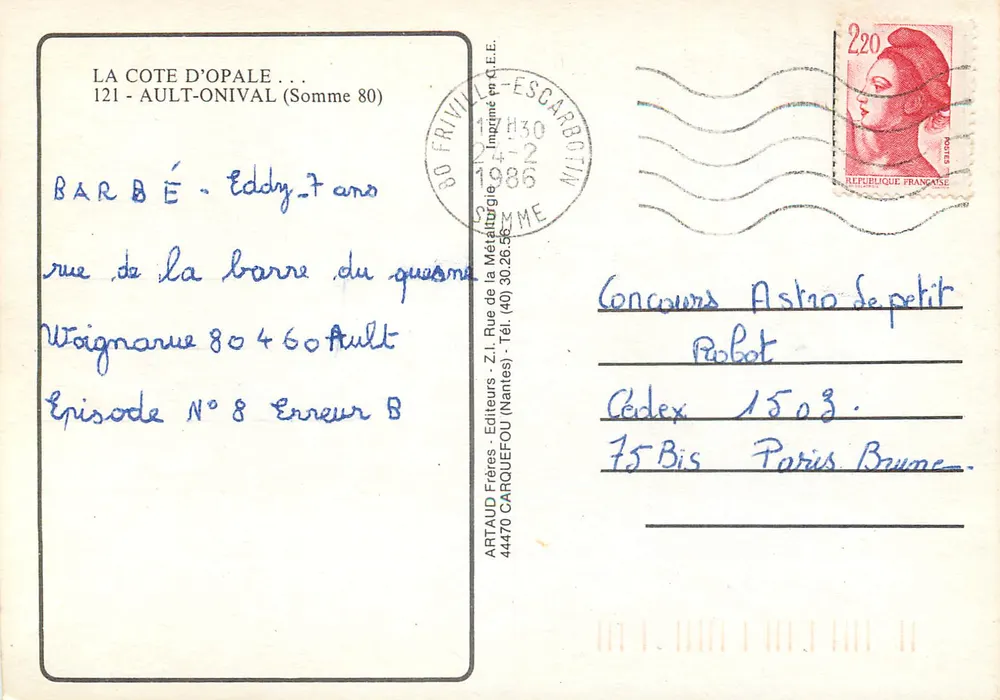 Ault-Onival — La Côte d'Opale — Editor ARTAUD Frères - Reverso