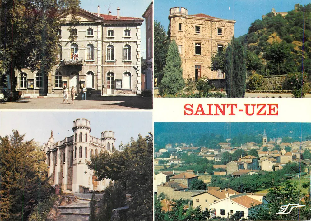 Saint-Uze — vista panorâmica e monumentos — editor Cigogne, Lyon - Frente