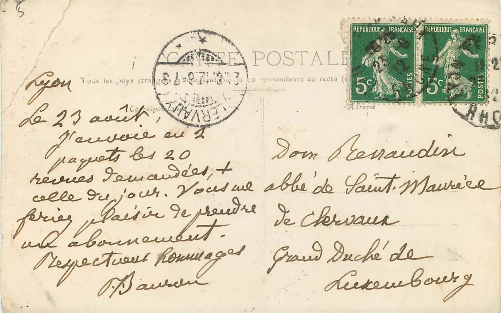 Nossa Senhora de Pellevoisin em Saint-Eucher em Lyon — editor Paris, J. Marat, n°44 - Verso
